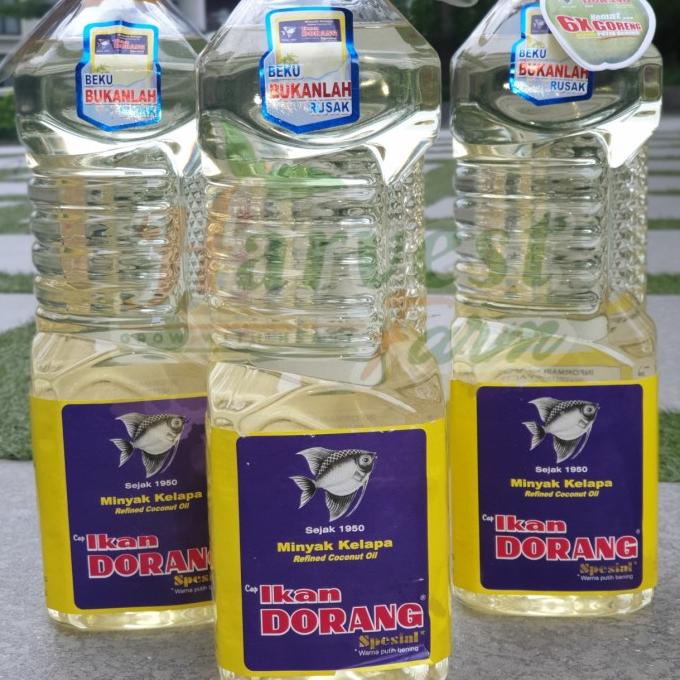 

Minyak goreng kelapa spesial (coconut oil) Cap ikan dorang - 2 liter