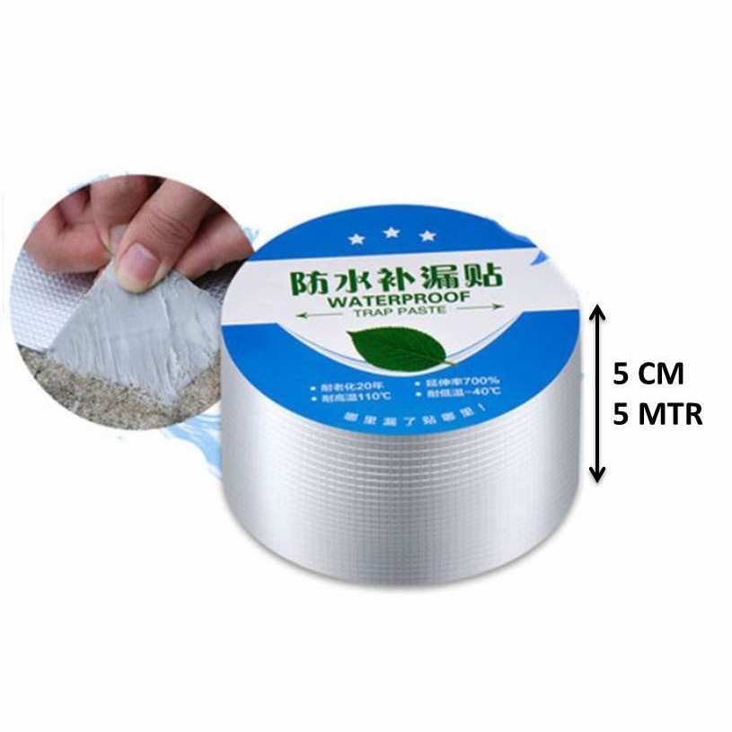 Lakban 5 M Anti Bocor Anti Air Lakban Aluminium Foil Butyl Waterproof ∣ Lakban Aluminium Foil Tape I