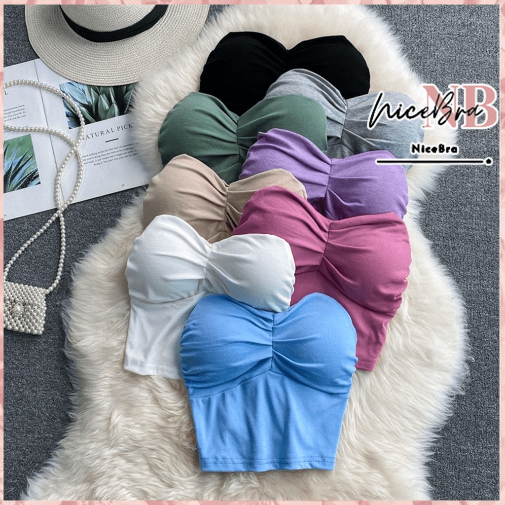 Nicebra Tank Top Fashion Wanita Import Pakaian Dalam Tank Top Tanpa Tali 1101