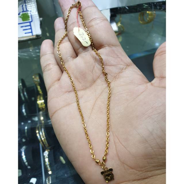 Kalung anak emas asli model nori berliontin boneka lucu