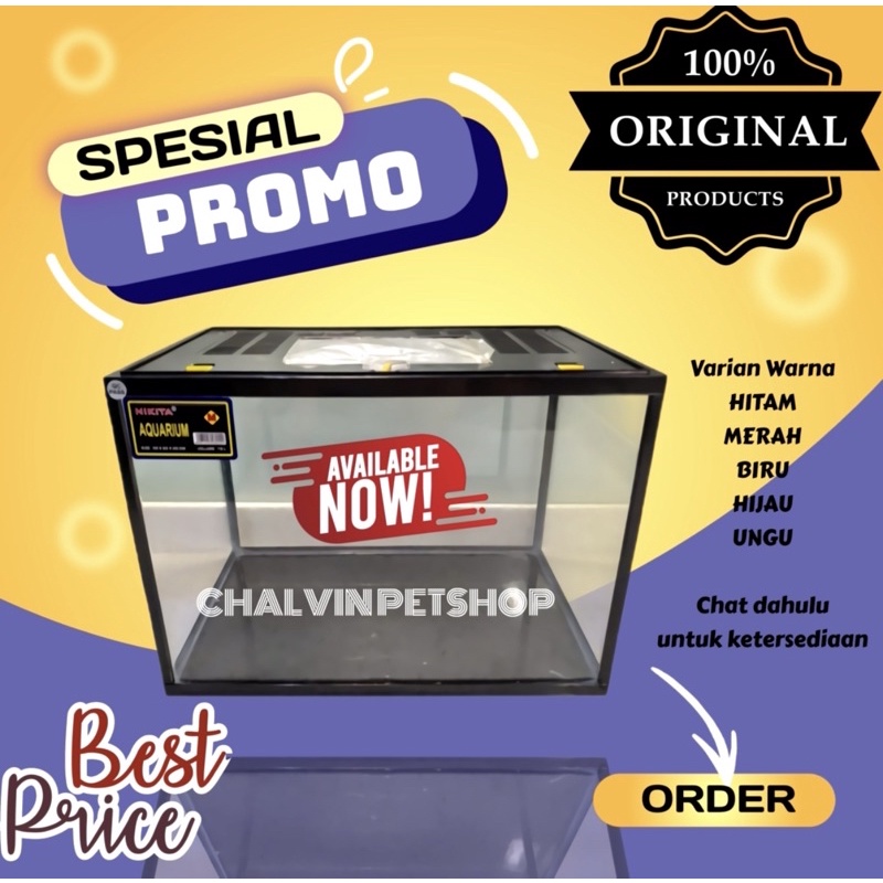 Aquarium Triset Nikita Medium + Tutup MURAH