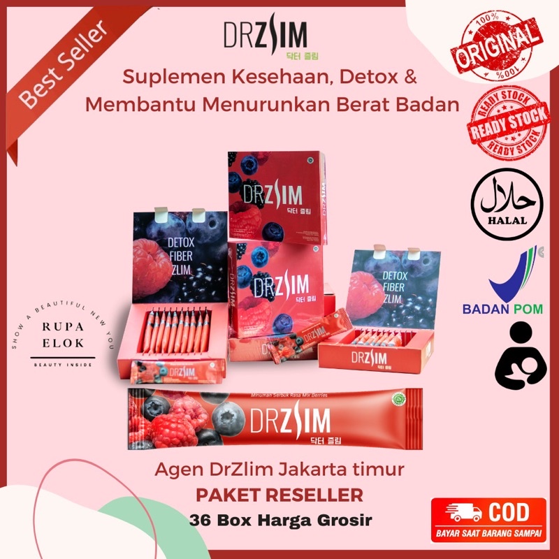 

Paket Reseller DrZlim Official Makanan dan Bubuk Minuman Fiber Rasa Mixberry untuk suplemen kesehatan sekaligus detox diet sehat sudah BPOM Halal