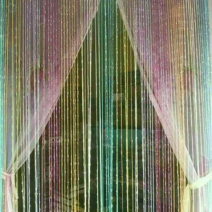 Tirai Benang Glitter Gradasi Termurah Tirai Benang Glitter 100x200cm