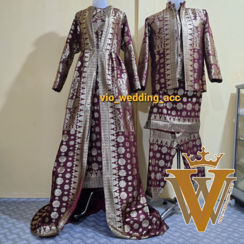 baju songket pengantin palembang