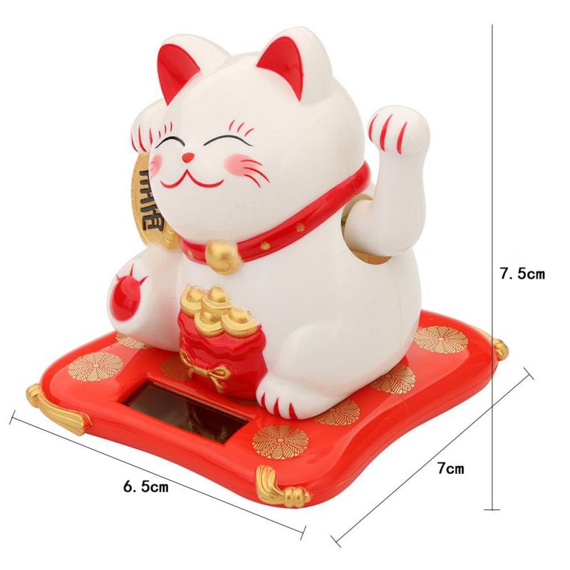 Kucing Maneki Solar/Pajangan Kucing Hoki/Patung Kucing Hoki/Lucky Cat Solar