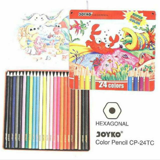 

1 SET ISI 12 24 PENSIL WARNA JOYKO KEMASAN KALENG