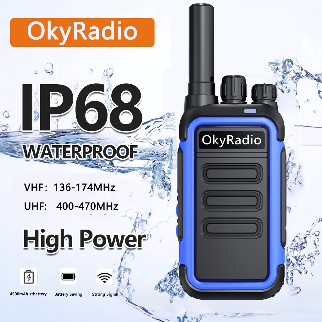 [2 Units] HT Handy Talky OkyRadio F1 Radio 5W 128CH UHF+VHF FM 2 Way 16 Saluran Portabel Original Im