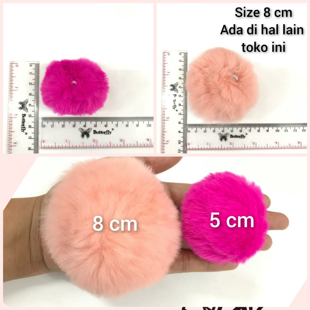 1 BUAH - 5 CM POM POM BULU HALUS