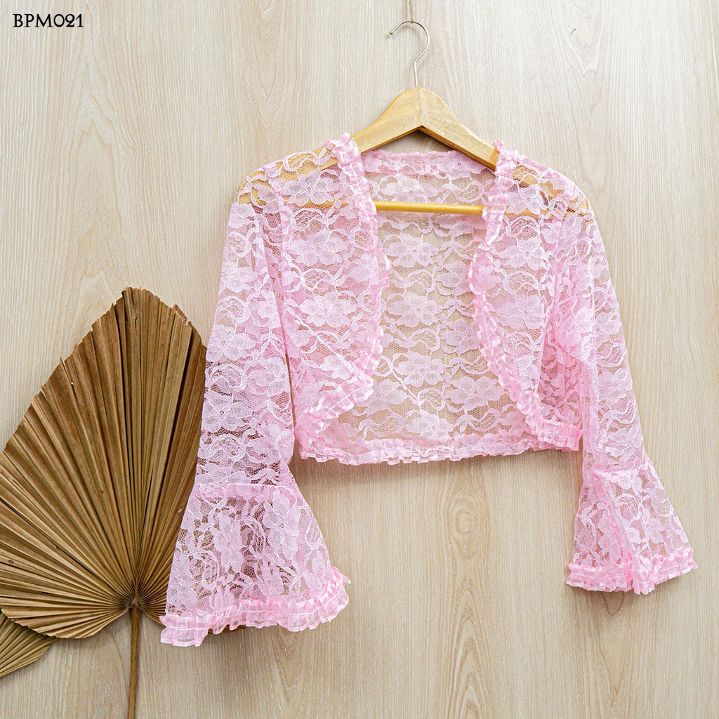 [BISA COD] CARDIGAN PESTA BOLERO PENGANTIN AKSEOSRIS WEDDING PINK BPM021