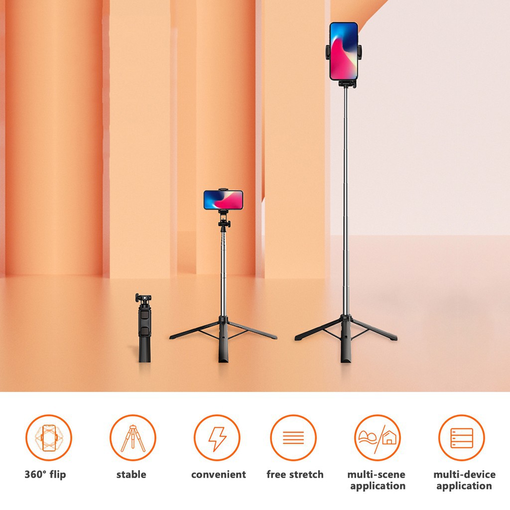 BENCO Selfie Stick Tripod A31 Rotasi 360° Tongsis 80cm Phone Holder Foldable Height Adjustable for Facetime