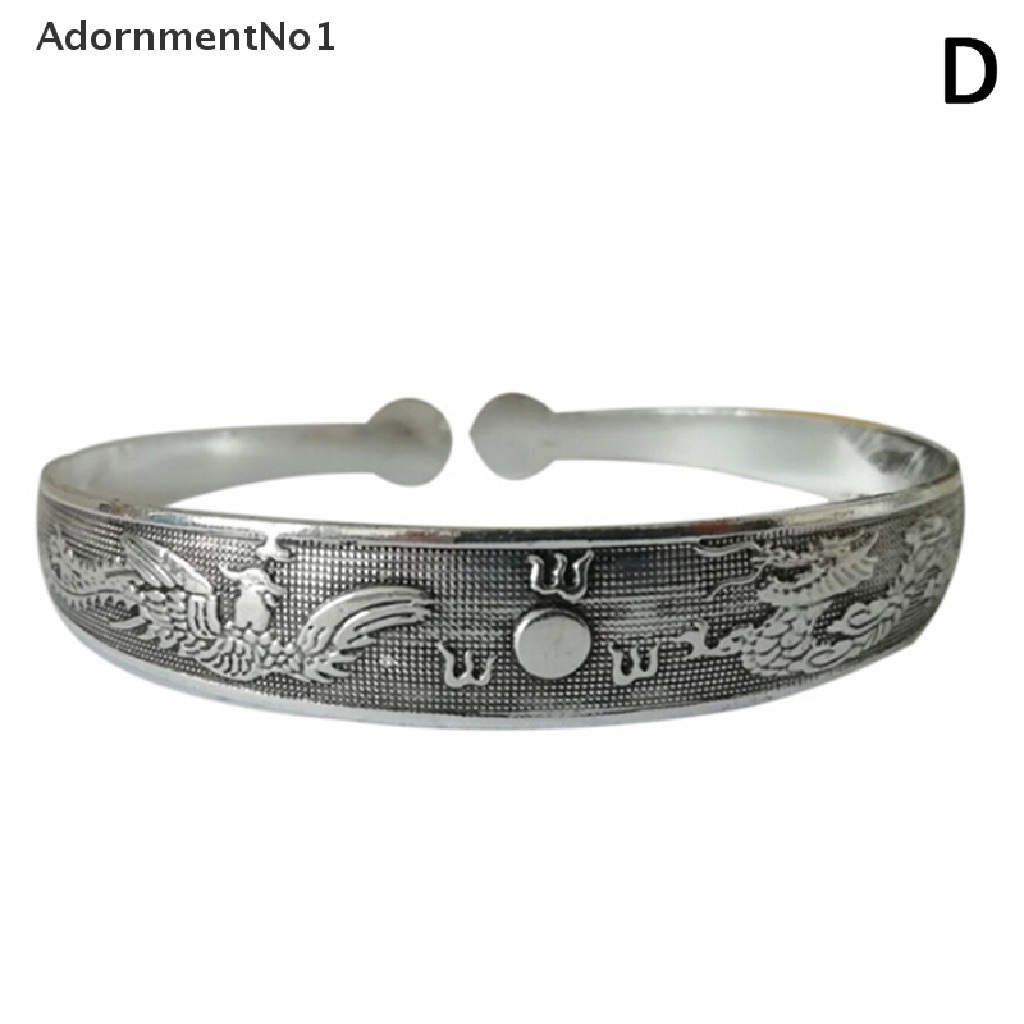 (AdornmentNo1) Gelang Bangle Terbuka Silver Tibet Ukiran Totem Retro Vintage