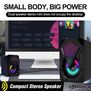 Speaker USB Mini Aktif Portable RGB Untuk Komputer PC