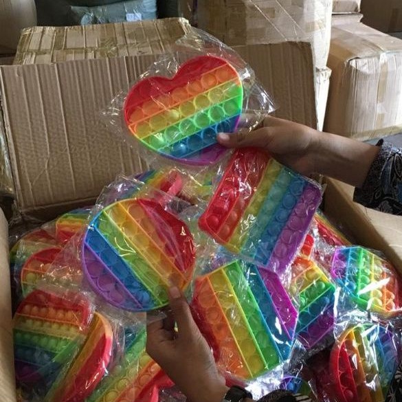 MAINAN POP IT MURAH MAINAN RAINBOW PERMAINAN GEAM ANAK ANAK POPIT PUSH ITS MAINAN MULTICOLLOR-5