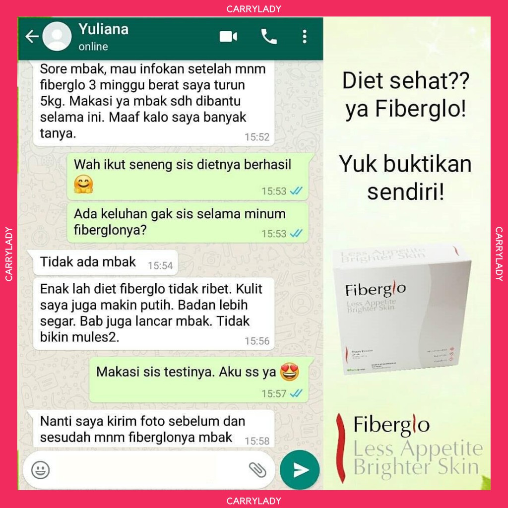 FIBERGLO OBAT DIET PEMUTIH MINUMAN HERBAL PELANGSING PENCERAH ORIGINAL