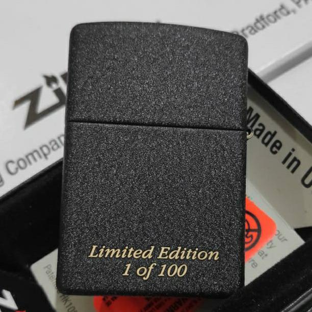 BISA COD Original Zippo Big M Black Crackle Customize Limited Edition HEMAT [Kode 1Kode