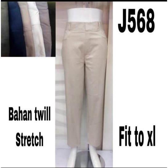 J568 Celana Panjang Wanita Bahan Twill Stretch