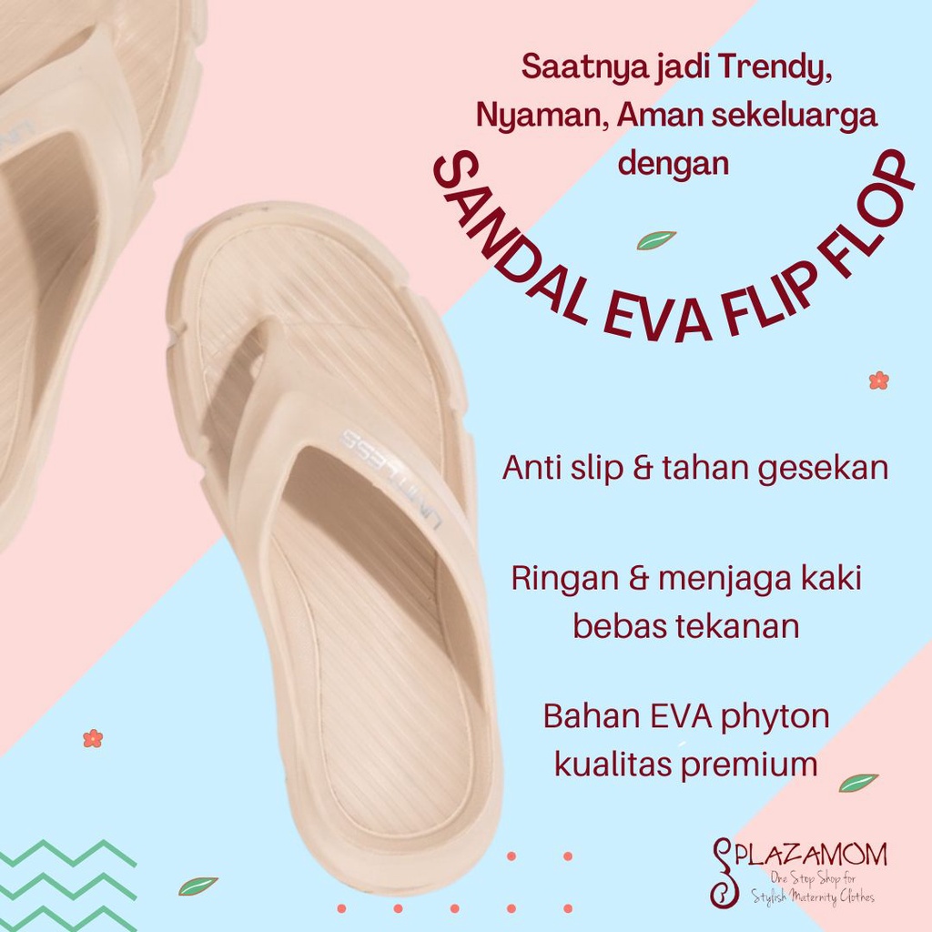 Sandal EVA karet PRIA DEWASA sendal Slip Flip Flop Japit Jepit family keluarga polos anti slip nyaman ringan trendy cocok untuk outdoor indoor kualitas premium