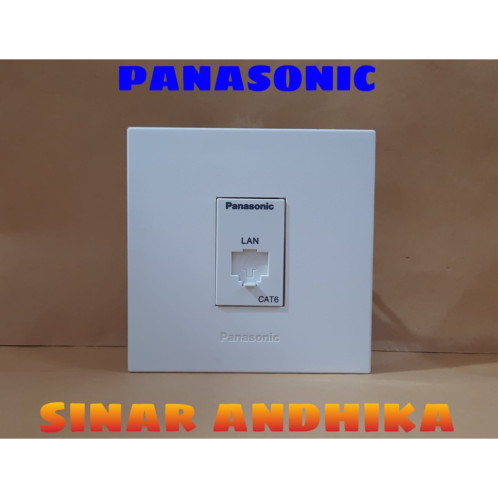 MODUL / JACK DATA CAT 6 + FRAME PUTIH STYLE E PANASONIC WESJ 78019W+WEJ 24886