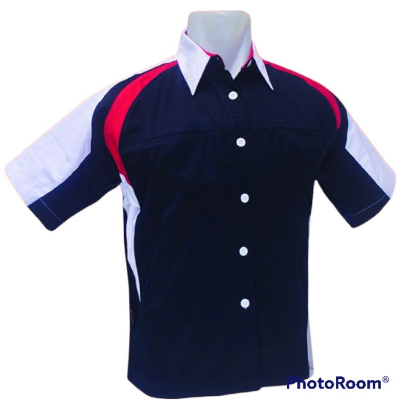 Baju kerja kombinasi Custom Bordir/Serangan Kantor/Pakaian Kerja karyawan/Kemeja komunitas tambah bordir logo /Baju pabrik Teknisi Lapangan Sekolah