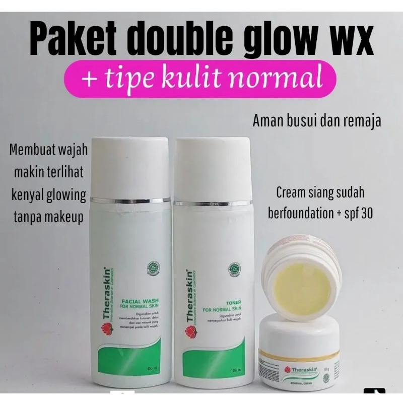 PAKET DOUBLE GLOW WX KULIT NORMAL..