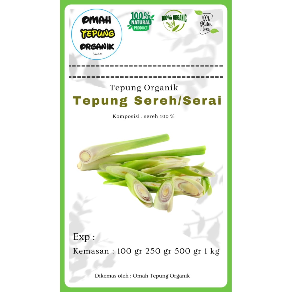 Jual Tepung Sereh Kemasan 1 Kg/Tepung Serai Kemasan 1 Kg/Bubuk Sereh ...