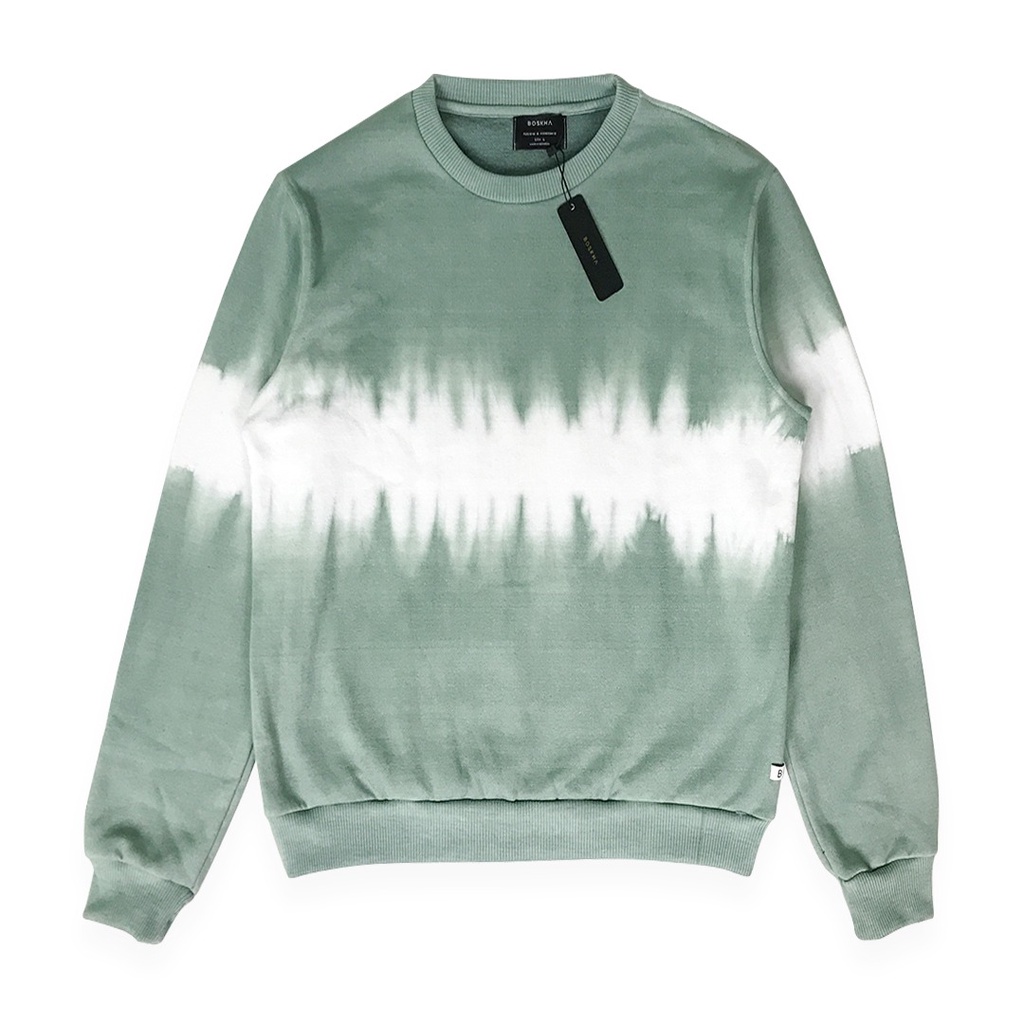Boskha Crewneck Tie Dye - Green White | Sweater Pria