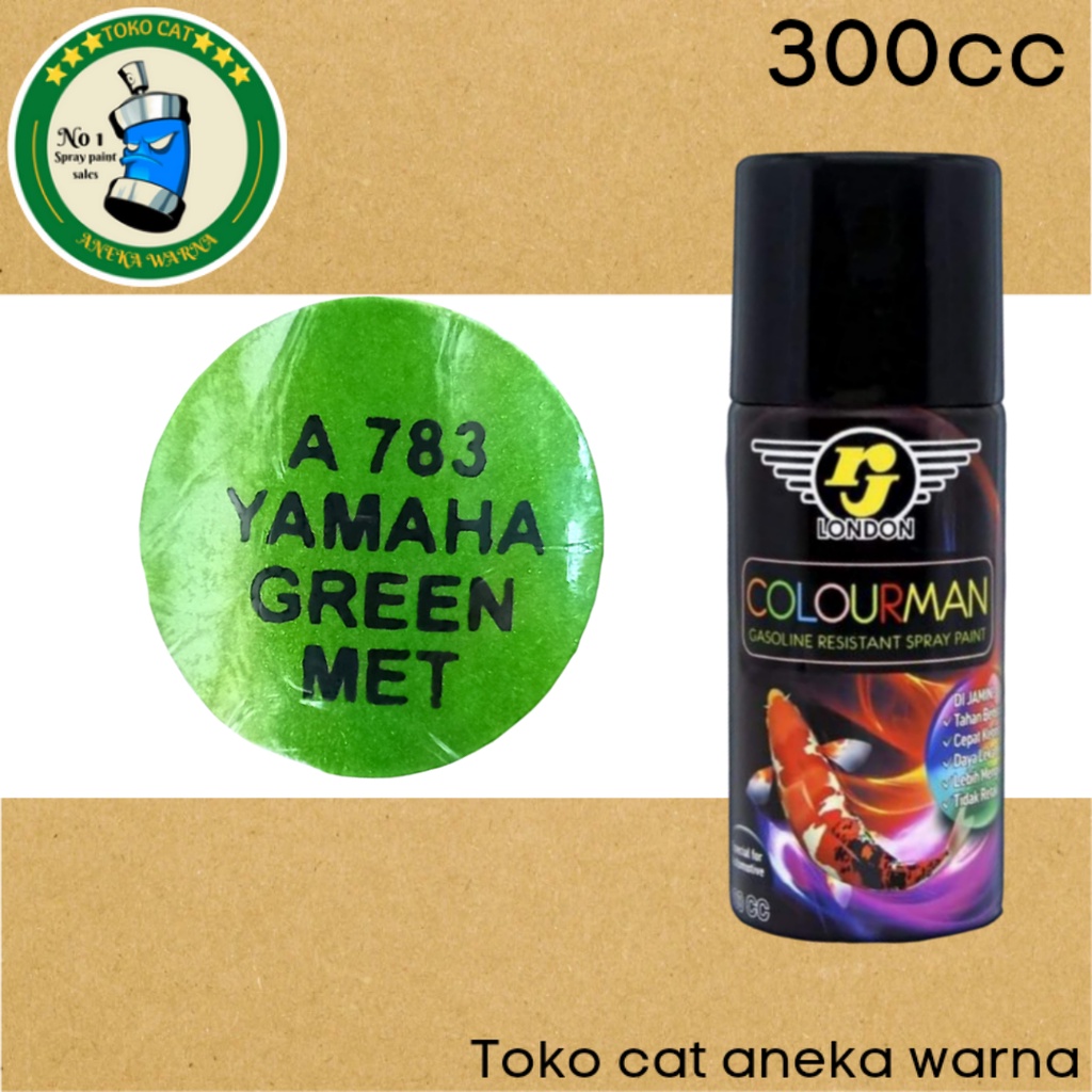 cat semprot 300ml colourman metalik metallic yamaha green hijau tahan bensin rj london spray paint pilok pilox