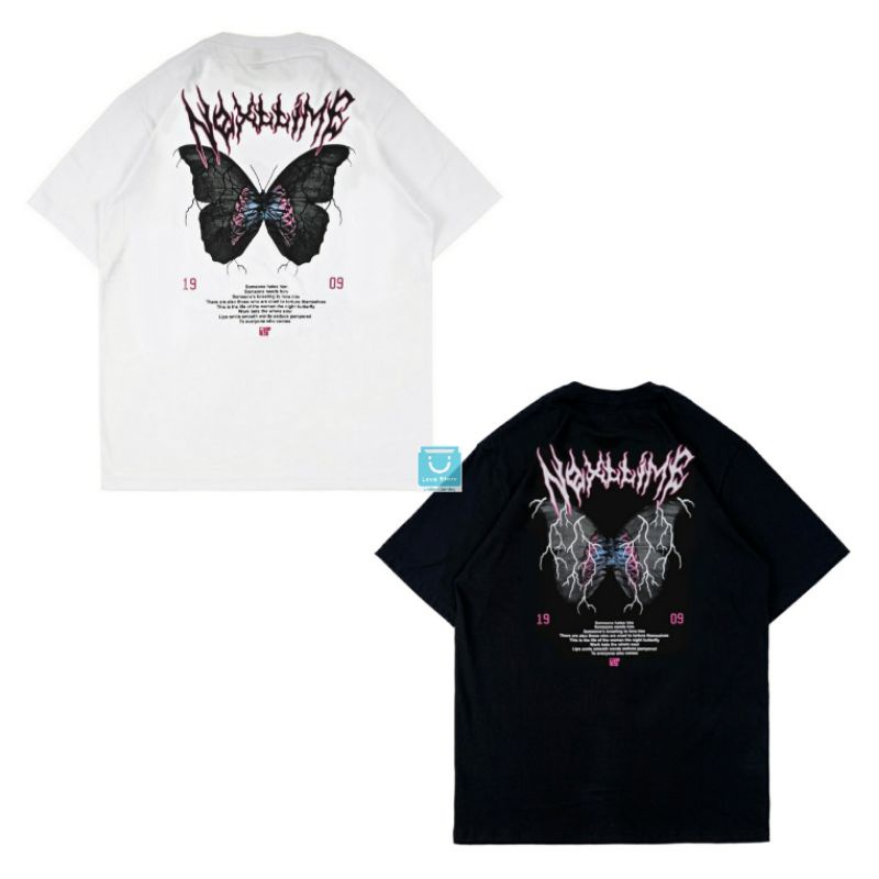 Kaos Tshirt Baju NEXT TIME Night Butterfly Hitam / Putih