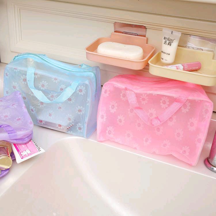 (SNAPCORNER)Tas Kosmetik Transparan Murah Waterproof Make Up Cosmetic Bag Storage Water proof makeup alat mandi