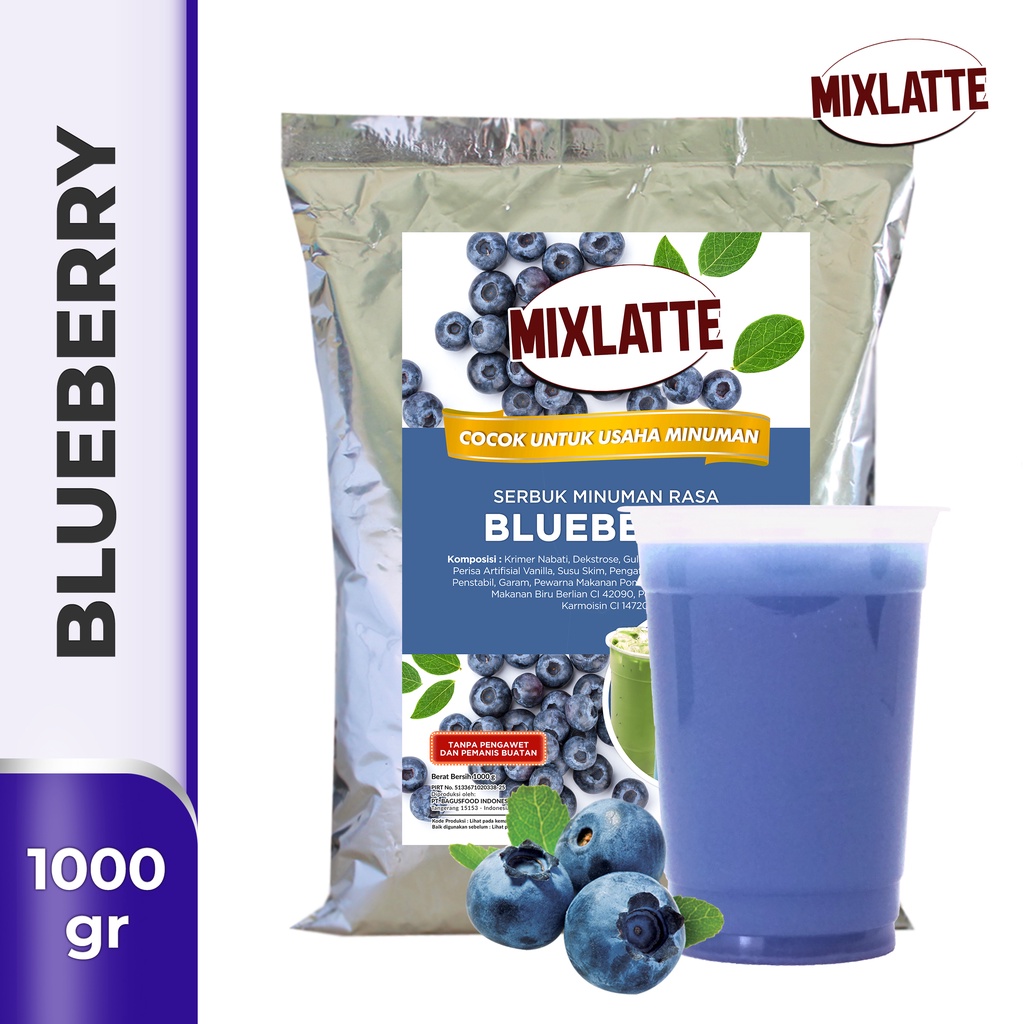 

Powder Drink Bubuk Minuman Rasa BLUEBERRY MIXLATTE 1Kg