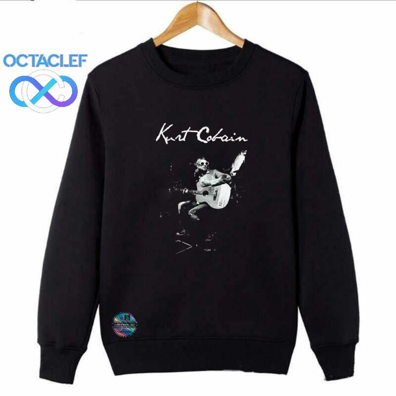 OCTACLEF Crewneck Sweater Sweatshirt Jaket Printing DTG Music Band Nirvana Unisex Pria Wanita