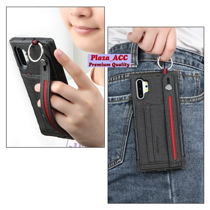 Leather Case Samsung Note 10 Plus - Casing Samsung Note 10 Plus Case Handsrtip Cover