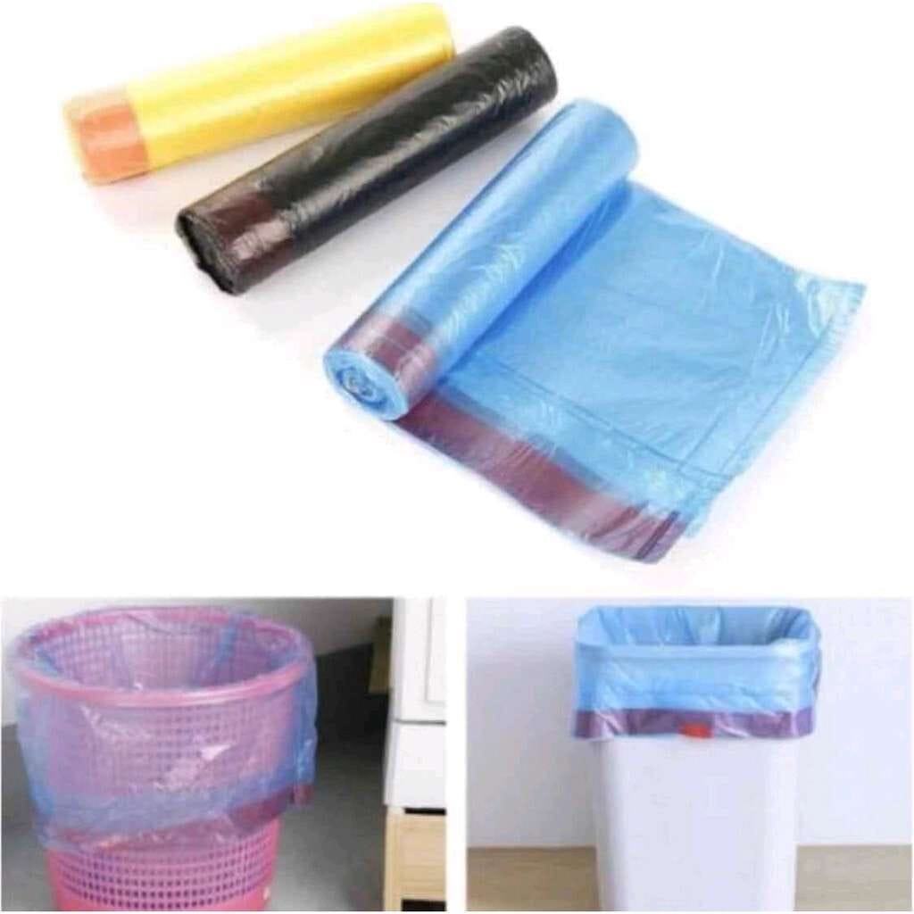 KANTONG SAMPAH SERUT PLASTIK  ROLL DENGAN TALI KANTONG TEMPAT SAMPAH