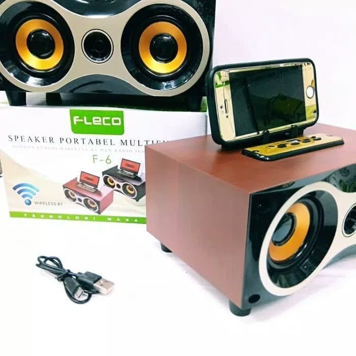 Speaker Portabel Bluetooth FLECO F6 BT FM Radio USB Super Bass