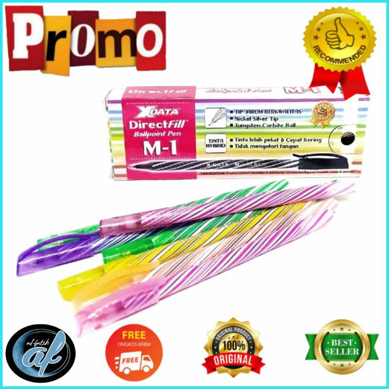 

12 PCS PULPEN / BOLPOIN X DATA M 1 HITAM HARGA GROSIR MURAH