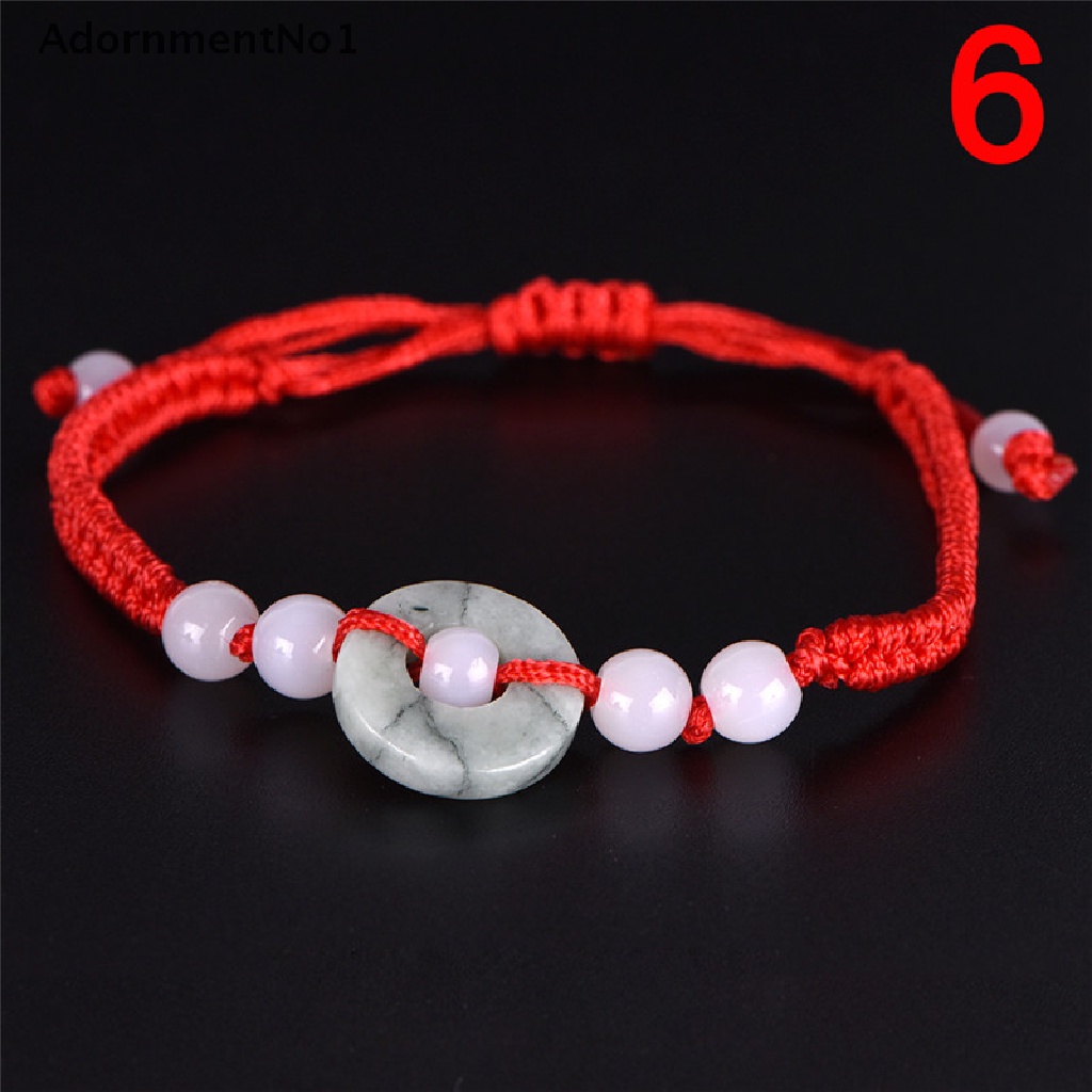 [AdornmentNo1] 1PC Jade Beads Red String Rope Bracelet Good Luck Lucky Success Moral Amulet Hot [new]