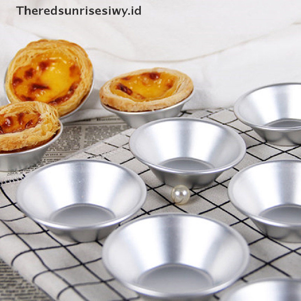 # Alat Rumah Tangga # 10pcs Cetakan Cupcake / Egg Tart Bahan Aluminum Alloy