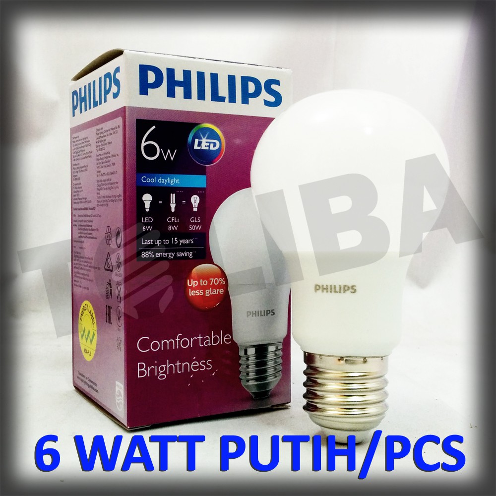 lampu led philips 6watt 6.5w 6 w 6 watt / lampu philips bohlam led bulb