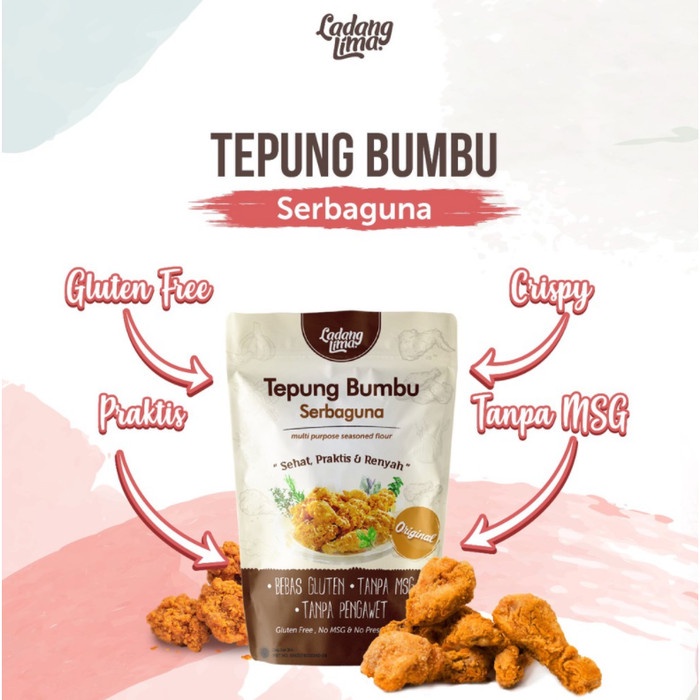 

cs777vv Tepung Bumbu Bebas Gluten Free, Sehat 150 Gram - Ladang Lima Da01D100