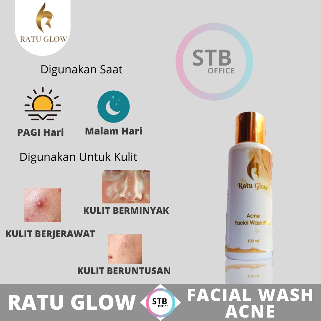 Ratu Glow Facial Wash Acne Pembersih Penghilang Komedo Atasi Minyak Kusam Pada Kulit Wajah Jerawat Skincare Brightening Lightening Bpom Original