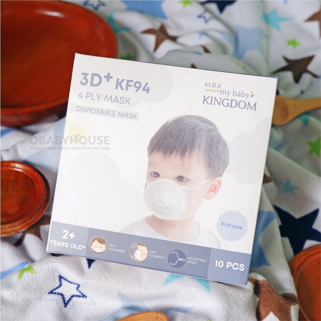 My Baby Kingdom - Masker Anak 3D+ KF94 (isi 10 pcs) - BLUE BEAR