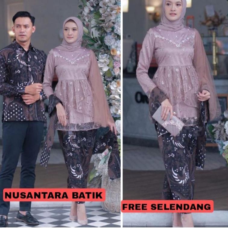 Terbaru.. Batik Couple Kebaya Modern Kebaya Tunangan Lamaran Baju Wisuda Baju Couple Kebaya wisuda