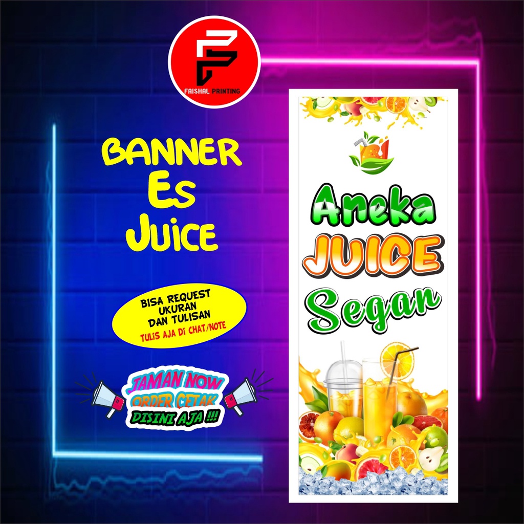 Jual Spanduk Es Jus / Banner Ice Juice / Spanduk Warung / Spanduk ...