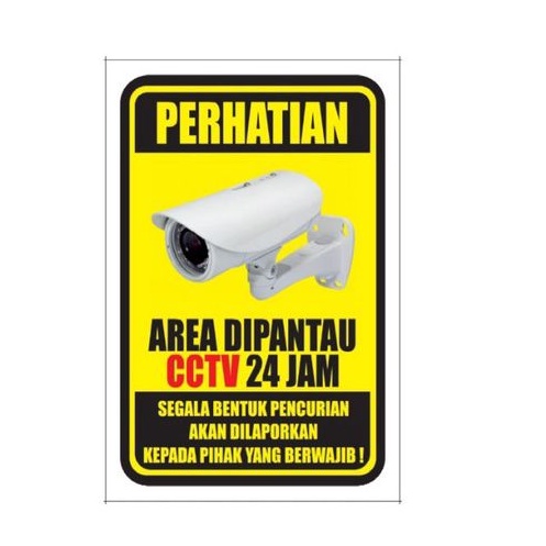 

Stiker Perhatian area CCTV 24jam stiker cctv murah 20×15cm