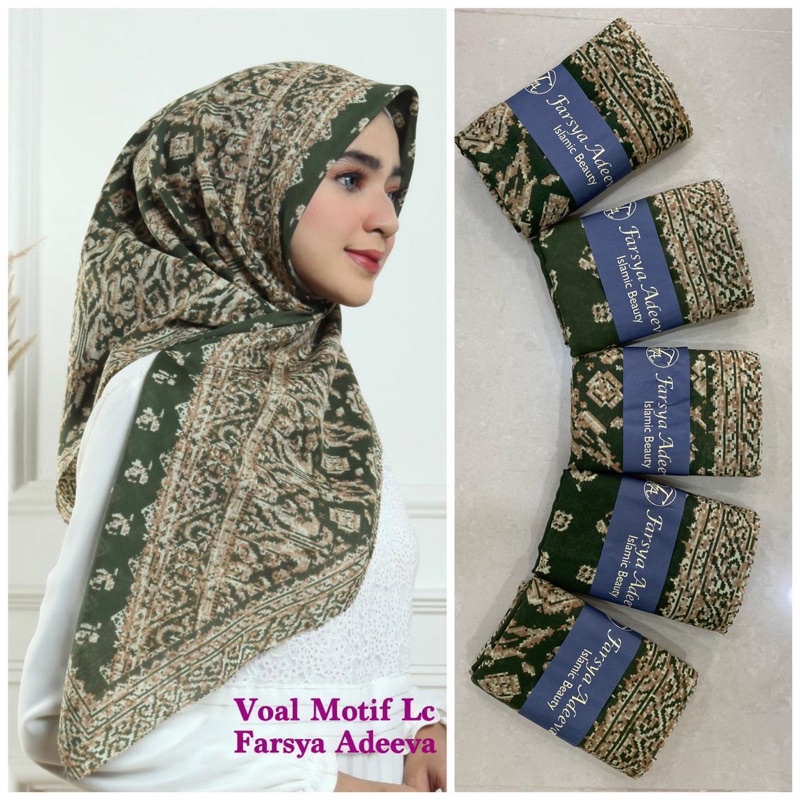 Part 2 hijab jilbab SEGIEMPAT DEKA Motif Voal premium by KAYLA (BEBAS PILIH MOTIF)-Desain 17