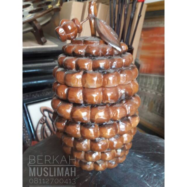 Toples kayu jati hiasan bentuk buah