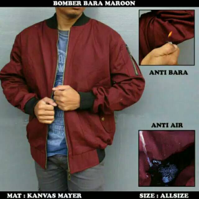 Jaket bomber/bomber pria/jaket bomber anti air anti bara/jaket bomber maroon