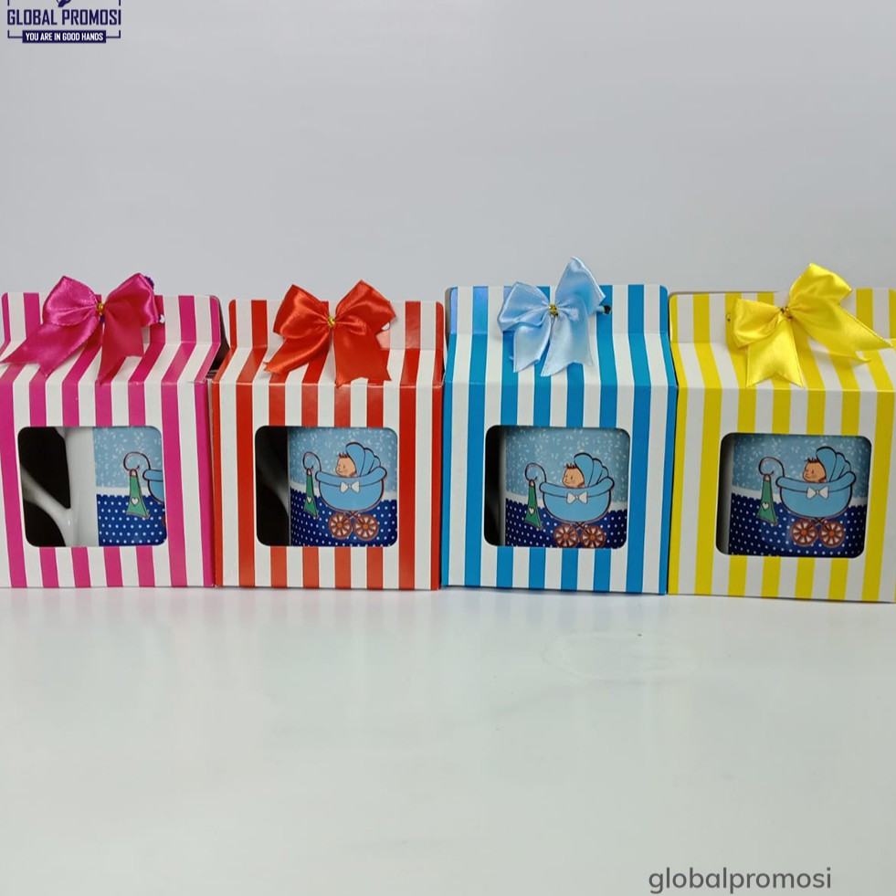 Dus/Box/Kotak Gelas Mug Motif Warna Warni