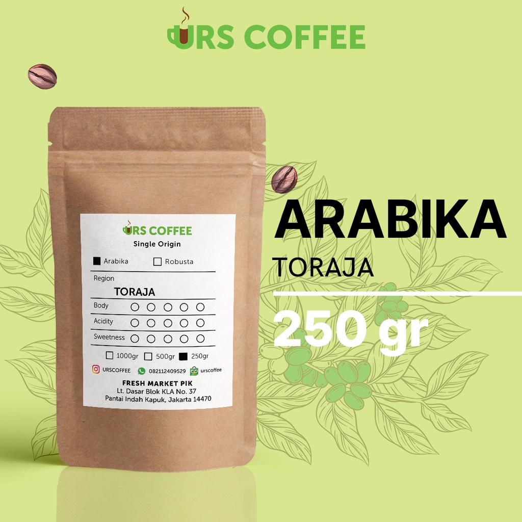

Kopi Arabica Toraja 250 gr