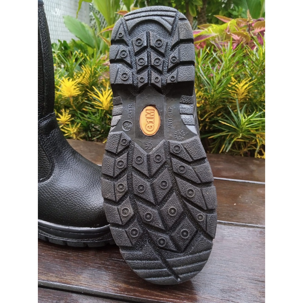 Sepatu safety G-KNIGHT boot proyek hitam kuat ujung besi pria original